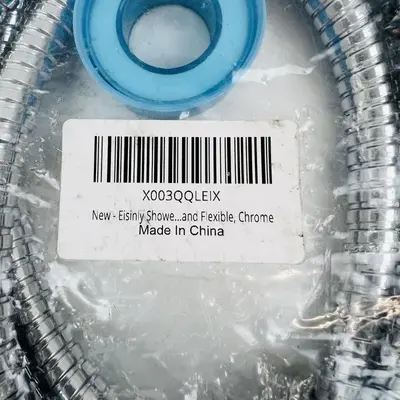 Flexible Chrome Shower Hose w/ Brass Ends & PTFE Tape - Thumbnail 3