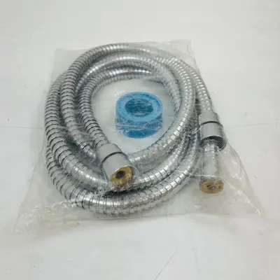 Flexible Chrome Shower Hose w/ Brass Ends & PTFE Tape - Thumbnail 2