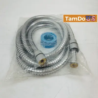 Flexible Chrome Shower Hose w/ Brass Ends & PTFE Tape - New - Real photo at TamDo.us