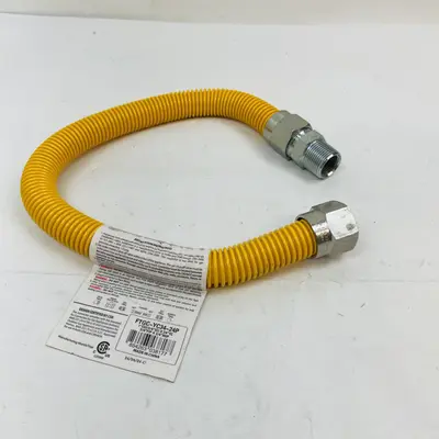 Flexible Yellow Coated Stainless Steel Gas Connector Hose, 1/2" FIP x 1/2" MIP - CSA Certified - Thumbnail 3