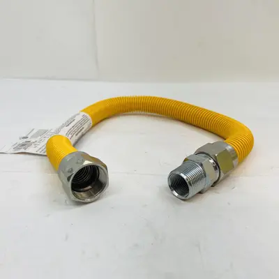 Flexible Yellow Coated Stainless Steel Gas Connector Hose, 1/2" FIP x 1/2" MIP - CSA Certified - Thumbnail 2