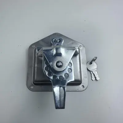 Flush Mount Trailer Toolbox Latch - Paddle Handle Lock & Keys - Durable Metal - Thumbnail 1