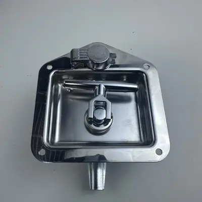 Flush Mount Trailer Toolbox Latch - Paddle Handle Lock & Keys - Durable Metal - Thumbnail 2
