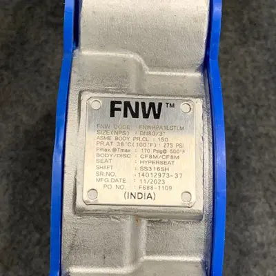 FNW FNWHPA1LSTLM 3" Steel Butterfly Valve, CF8M Body/Disc - Thumbnail 6