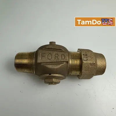 Ford Meter Box Brass Check Valve, 1" NPT, Water Service Backflow Preventer - Thumbnail 1
