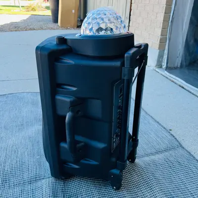 Ftal SW-3008 12" Rechargeable Trolley Speaker Bluetooth Karaoke 1500W PMPO Black - Thumbnail 5