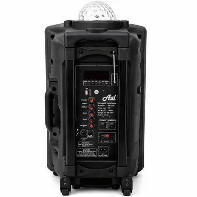 Ftal SW-3008 12" Rechargeable Trolley Speaker Bluetooth Karaoke 1500W PMPO Black - Thumbnail 2