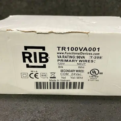 Functional Devices RIB TR100VA001 Transformer 96VA 120V to 24VAC Circuit Breaker - Thumbnail 3