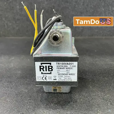 Functional Devices RIB TR100VA001 Transformer 96VA 120V to 24VAC Circuit Breaker - New Open Box - Real photo at TamDo.us
