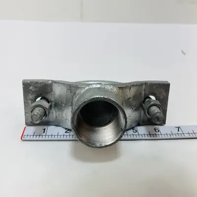 Galvanized Pipe Saddle Clamp UBolt Mount Support Bracket 1.5" FNPT Threaded Base - Thumbnail 2