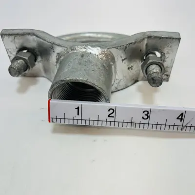 Galvanized Pipe Saddle Clamp UBolt Mount Support Bracket 1.5" FNPT Threaded Base - Thumbnail 3