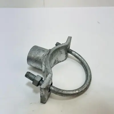 Galvanized Pipe Saddle Clamp UBolt Mount Support Bracket 1.5" FNPT Threaded Base - Thumbnail 4