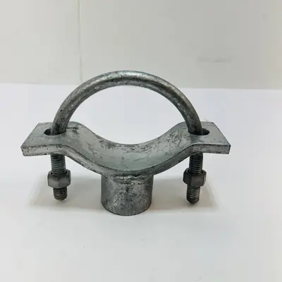 Galvanized Pipe Saddle Clamp UBolt Mount Support Bracket 1.5" FNPT Threaded Base - Thumbnail 5