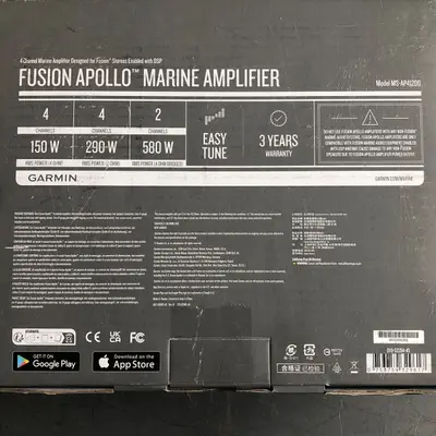 Garmin Fusion Apollo MS-AP41200 4 Channel Marine Amplifier 1200W Peak DSP - Thumbnail 7