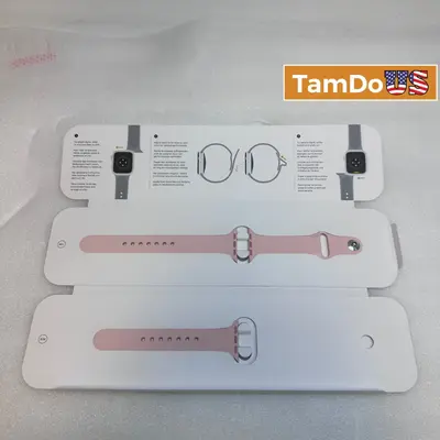 Genuine Apple Watch 40mm Sport Band Pink Sand Strap S/M M/L Stainless Steel Pin - New Open Box - Real photo at TamDo.us