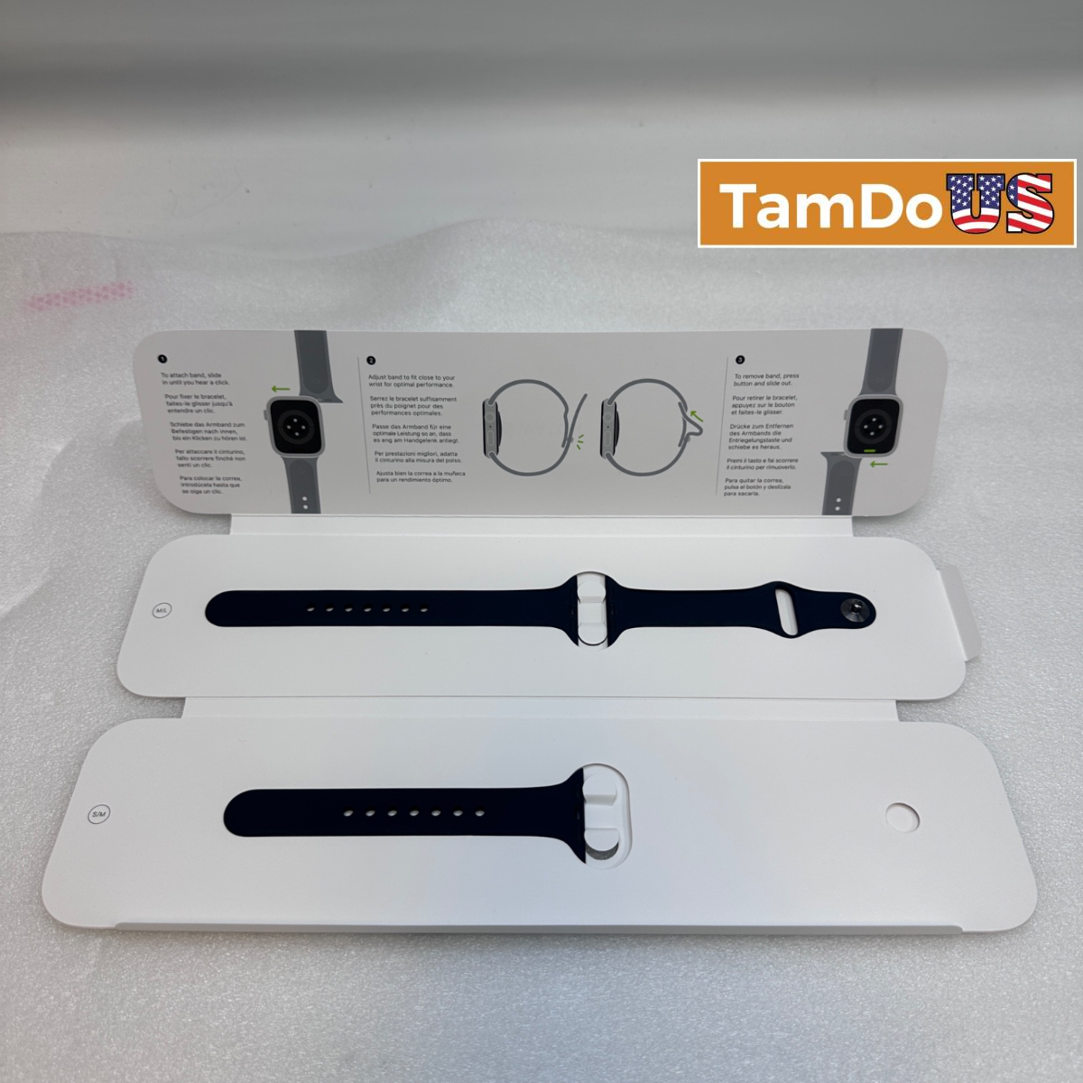 Genuine Apple Watch 41mm Sport Band Midnight Strap S/M M/L Fits 38mm 40mm 42mm - Photo 1 - Real photo at TamDo.us