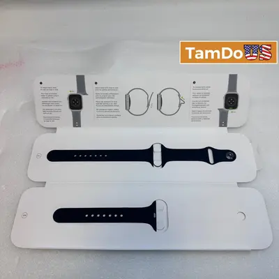 Genuine Apple Watch 45mm Sport Band Midnight Strap S/M M/L Fits 42mm 44mm 49mm - New Open Box - Real photo at TamDo.us