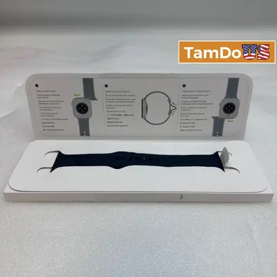 Genuine Apple Watch 46mm Sport Band Midnight Strap Size M/L Fits 45mm 49mm Ultra - New Open Box - Real photo at TamDo.us