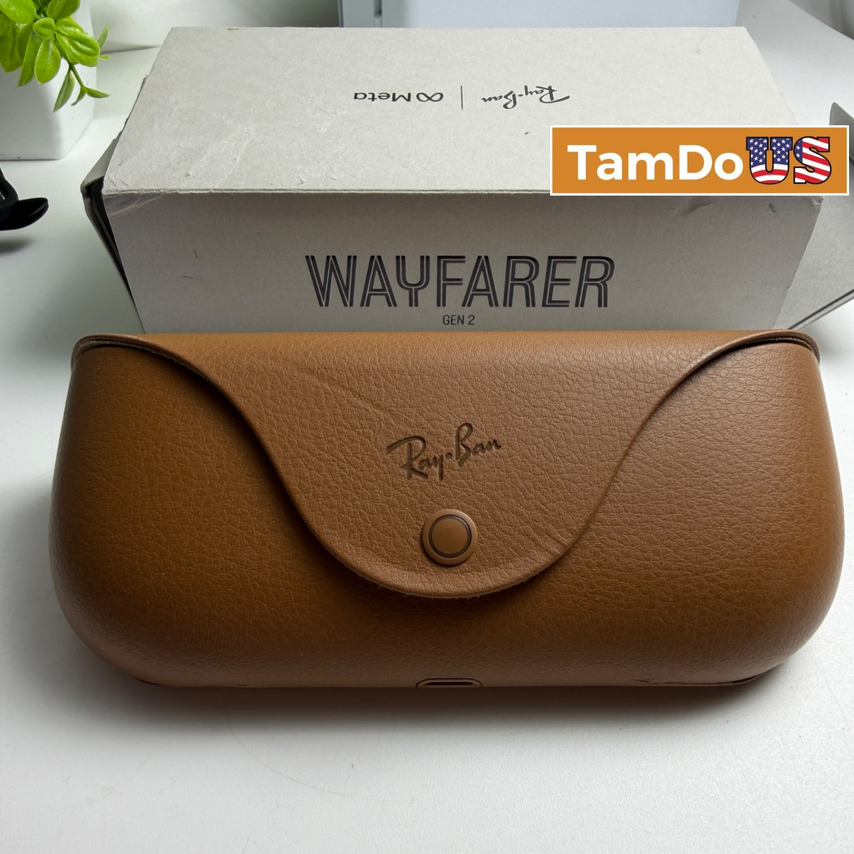 Genuine Ray-Ban Meta Wayfarer Charging Case Brown FOR Gen 2 RW4012 (Case Only) - Photo 1 - Real photo at TamDo.us