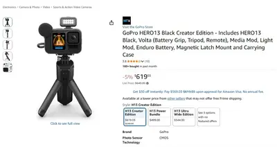 GoPro HERO13 $619 Black Creator Edition (Vlog + Streaming Camera - Thumbnail 7