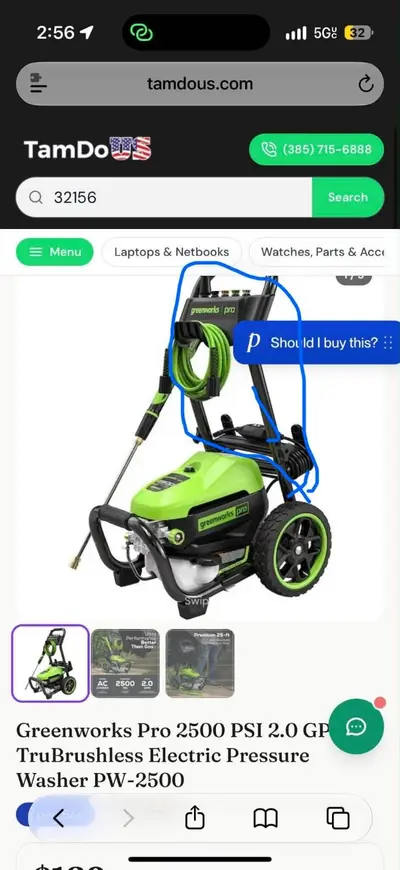 Greenworks Pro 2500 PSI 2.0 GPM TruBrushless Electric Pressure Washer PW-2500 - Thumbnail 2