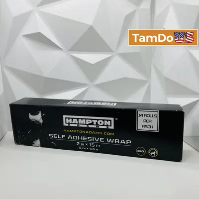 Hampton Adams Self Adhesive Wrap 2"x15ft Black, 14 Rolls Per Pack - Thumbnail 1