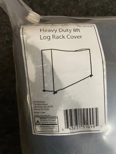 Heavy Duty Log Rack Cover 8ft Waterproof UV-Resistant - Thumbnail 4