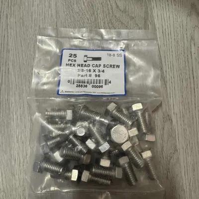 Hex Head Cap Screw 3/8-16 x 3/4 Part #96 (25Pcs) - Thumbnail 2
