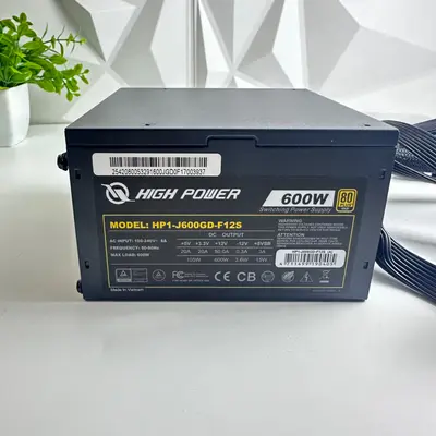 High Power 600W 80 Plus Gold Power Supply HP1-J600GD-F12S Non-Modular ATX PSU - Thumbnail 5