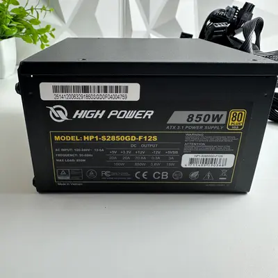 High Power 850W 80 Plus Gold Power Supply HP1-S2850GD-F12S ATX 3.1 Power Supply - Thumbnail 2