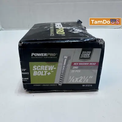 Hillman PowerPro Screw-Bolt Anchors (1/4" x 2-1/4") - 25 pc - Thumbnail 6