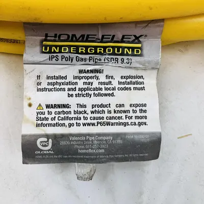 Home-flex 1/2 in. IPS x 100 ft. DR 9.3 Underground Yellow Polyethylene Gas Pipe - Thumbnail 5