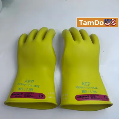 Honeywell Salisbury Class 0 Rubber Insulating Gloves 1000V AC Size 10 Yellow - New Open Box - Real photo at TamDo.us