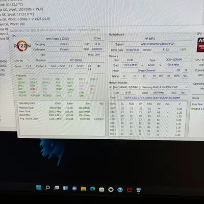 HP 22-df0023w All-in-One PC, 22" Touch, Ryzen 3 3250U, 8GB, 1TB HDD, Black - Thumbnail 3