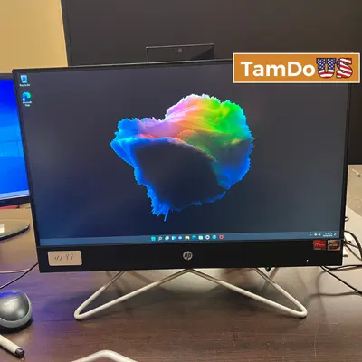 HP 22-df0023w All-in-One PC, 22" Touch, Ryzen 3 3250U, 8GB, 1TB HDD, Black - Excellent - Real photo at TamDo.us