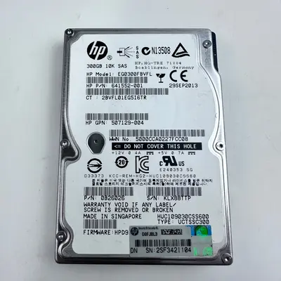 HP 300GB 10K RPM SAS 2.5" Enterprise Server HDD EG0300FBVFL 641552-001 HPD9 - Thumbnail 5