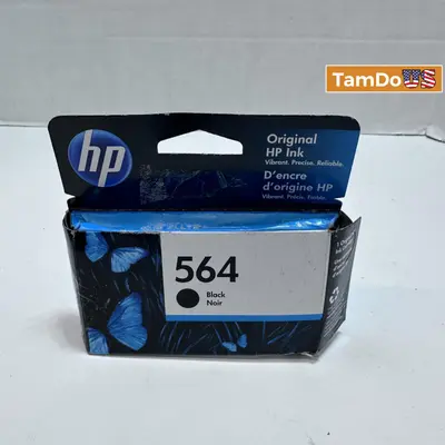 HP 564 Black Original Ink Cartridge Genuine OEM Printer Ink, New Sealed - Thumbnail 1
