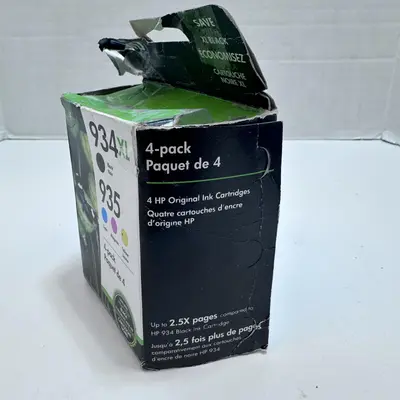 HP 934XL Black & 935 Cyan Magenta Yellow Genuine OEM Ink Cartridges 4-Pack - Thumbnail 2