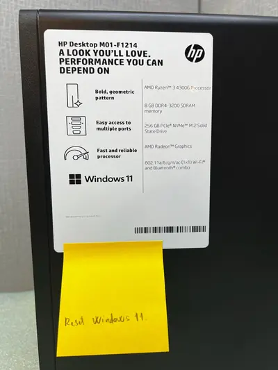HP Desktop M01-F1214, AMD Ryzen 3 4300G, 8GB RAM, 256GB SSD - Thumbnail 9