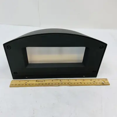 Hubbell Outdoor LED Step Light Wall Mount Fixture 120V Black Curved Design - Thumbnail 2