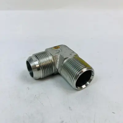 Hydraulic 90° Elbow Adapter, Steel Connector, Male x Male Thread Fitting - Thumbnail 4