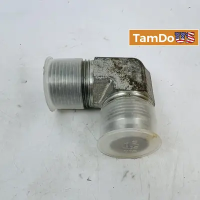 Hydraulic 90° Elbow Adapter, Steel Connector, Male x Male Thread Fitting - New Open Box - Real photo at TamDo.us