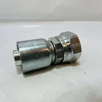 Hydraulic Hose Fitting, Steel or Brass, JIC/NPT/BSP, 1/4"–1", Crimp or Reusable - Thumbnail 7