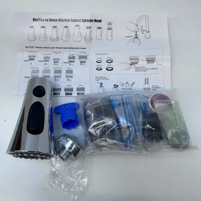 Hygie Rinse Universal Faucet Head Replacement – Includes 15 Adapters for Kitchen & Bathroom - Thumbnail 1