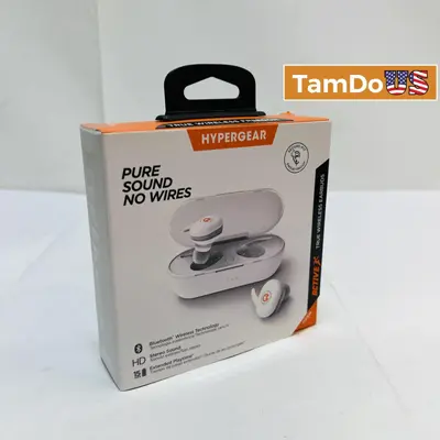 HyperGear Active True Wireless Earbuds, 15H Playtime, Sweatproof, White - New - Real photo at TamDo.us