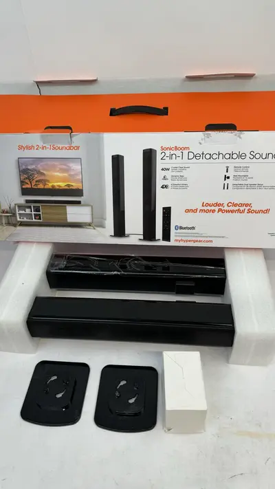 HyperGear SonicBoom 2-in-1 Detachable Soundbar Black - Thumbnail 2
