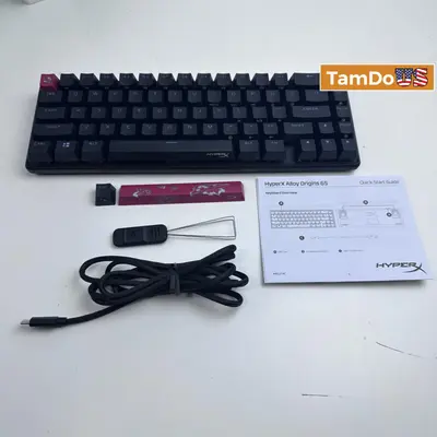 HyperX Alloy Origins 65 Gaming Keyboard - Red Linear - Petite 65% Form Factor - New Open Box - Real photo at TamDo.us