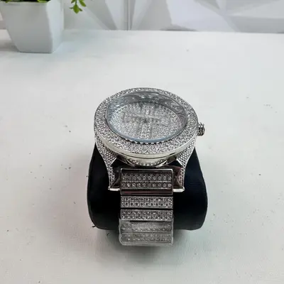 Iced Out Cross Watch 41mm Gold-Tone Quartz - Thumbnail 3