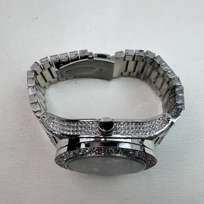 Iced Out Cross Watch 41mm Gold-Tone Quartz - Thumbnail 8