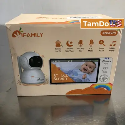 iFamily ABM570 Baby Monitor, 5" Display, Night Vision, Two-Way Audio - Thumbnail 1